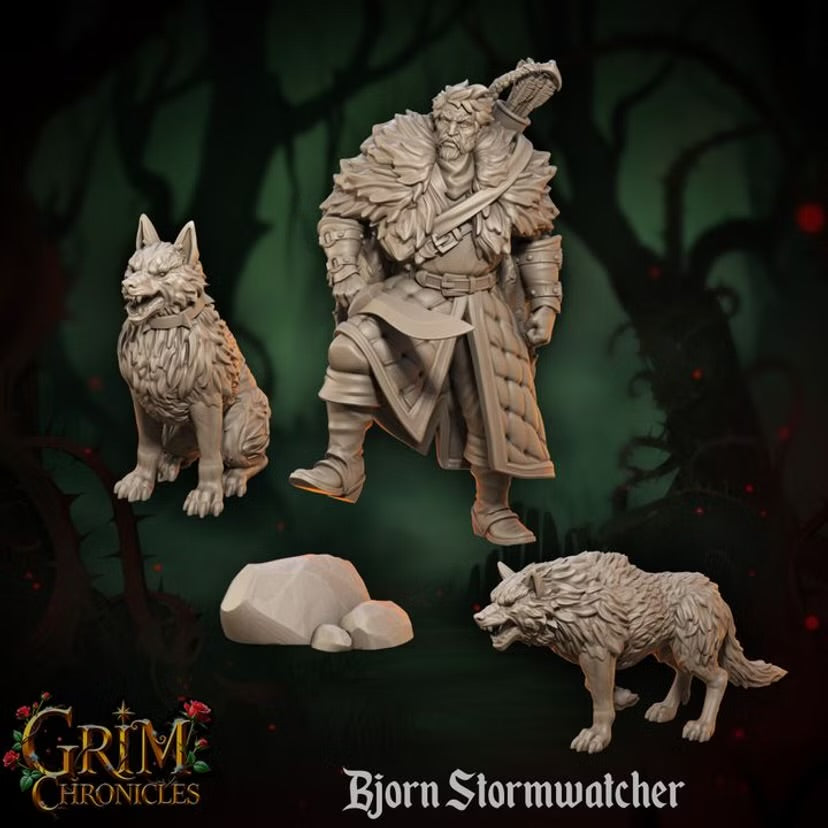 Bjorn Stormwatcher - Great Grimoire - Grim Chronicles | 3D Printed miniature | Tabletop Games