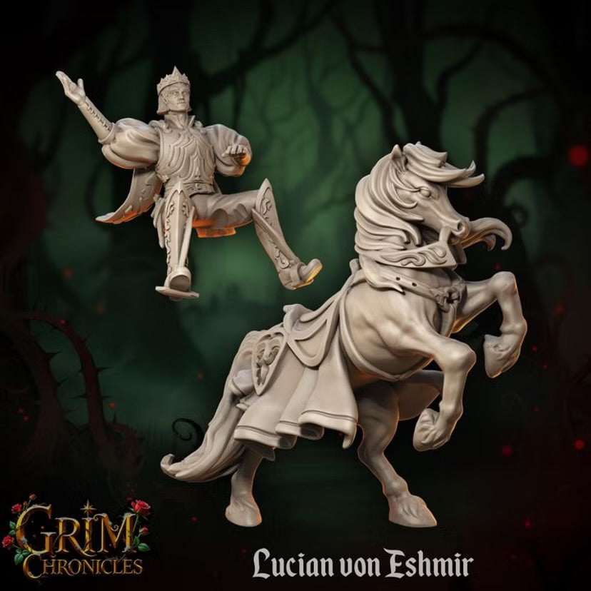 Lucian von Eshmir - Great Grimoire - Grim Chronicles | 3D Printed miniature | Tabletop Games