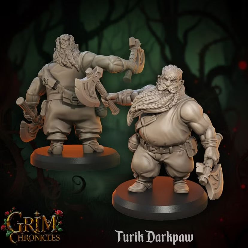Turik Darkpaw - Great Grimoire - Grim Chronicles | 3D Printed miniature | Tabletop Games