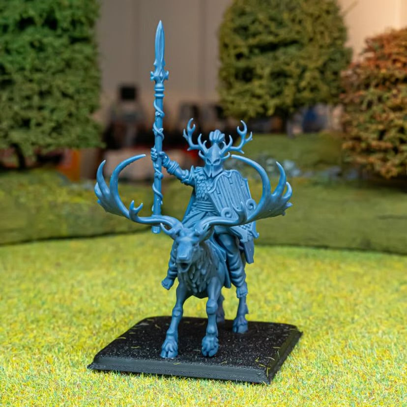 Mounted Feral Elf Lord on Feral Stag - Highlands Miniatures - Feral Elves | Tabletop Games