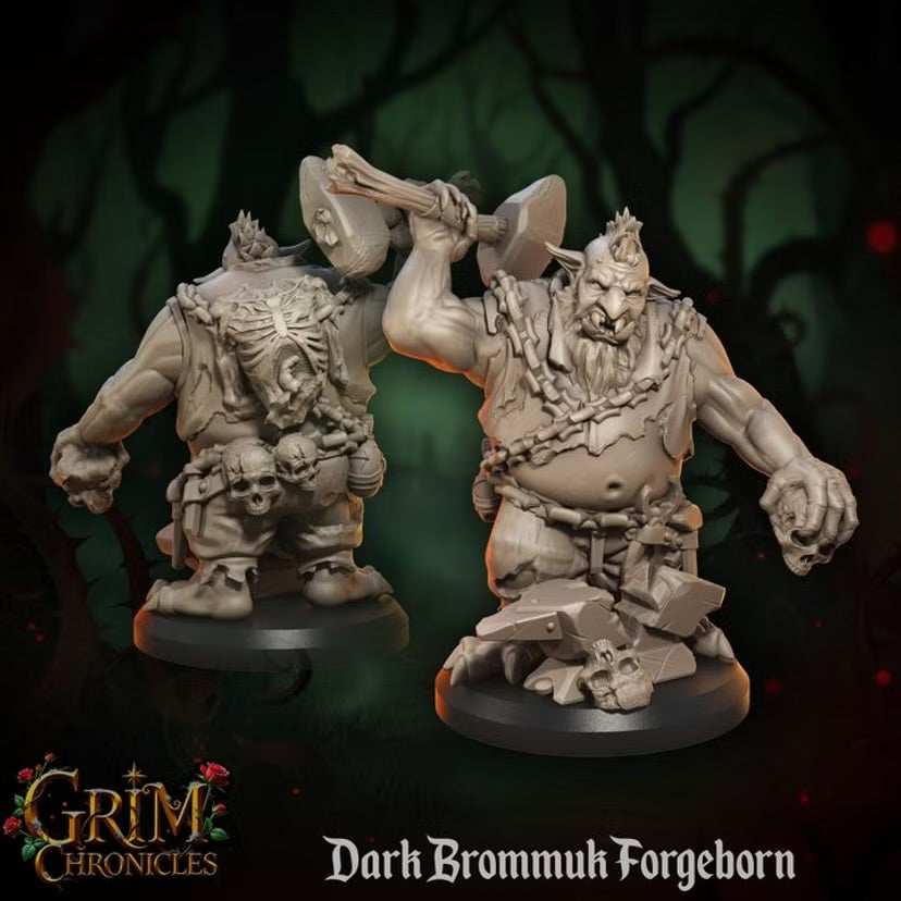 Dark Brommuk Forgeborn - Great Grimoire - Grim Chronicles | 3D Printed miniature | Tabletop Games