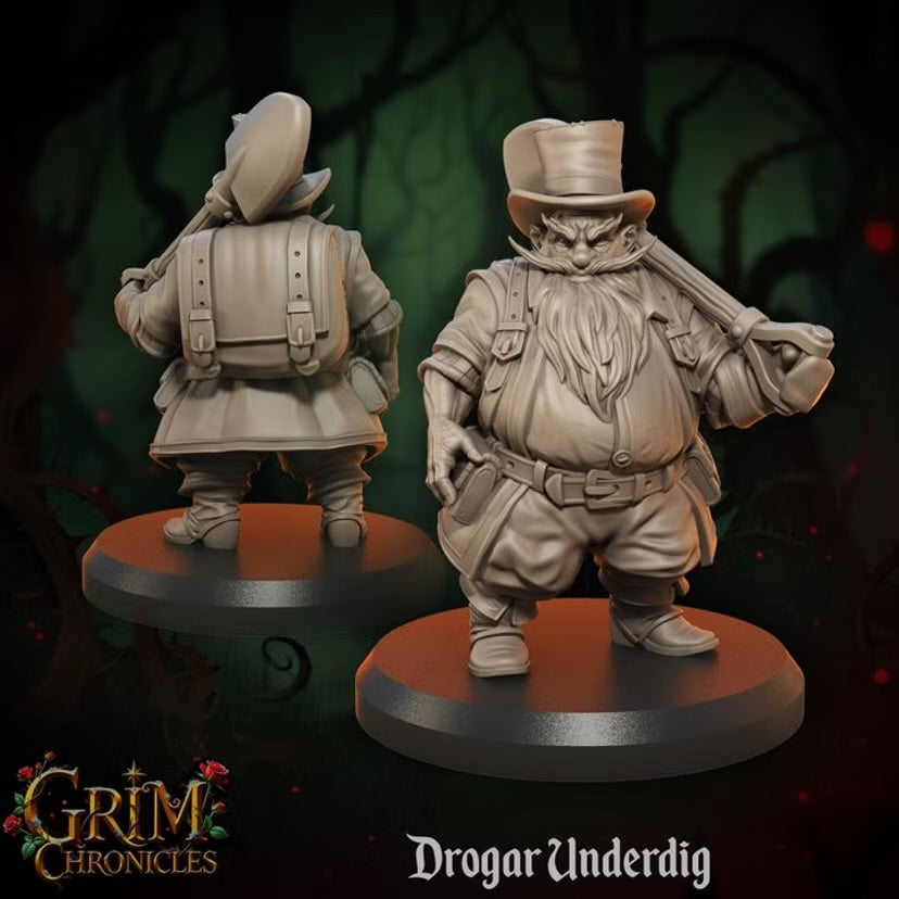 Drogar Underdig - Great Grimoire - Grim Chronicles | 3D Printed miniature | Tabletop Games