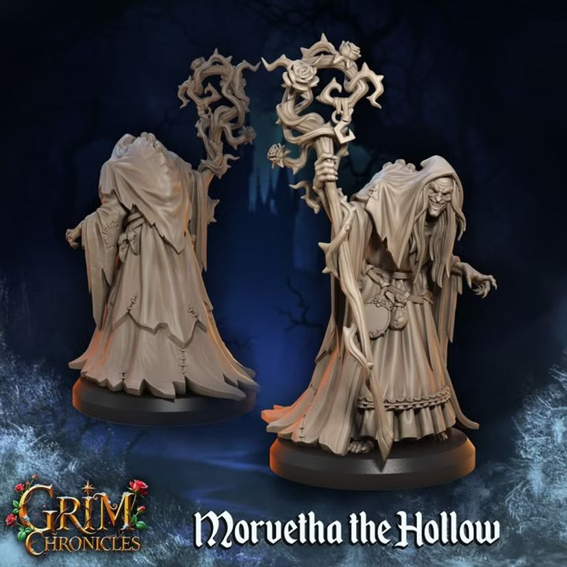 Morvetha the Hollow - Great Grimoire - Grim Chronicles | 3D Printed miniature | Tabletop Games