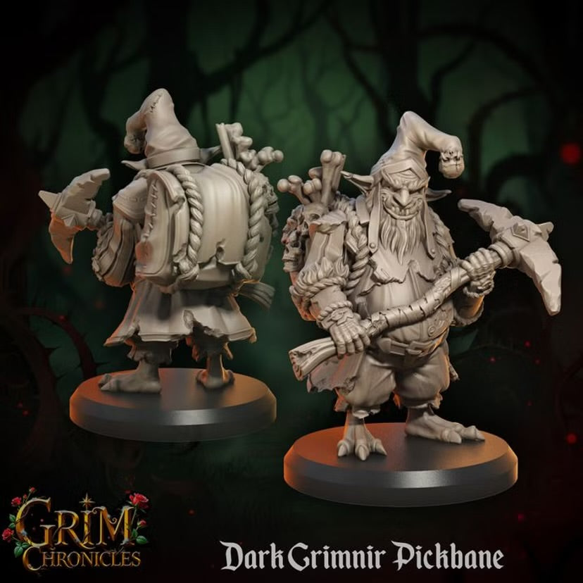Dark Grimnir Pickbane - Great Grimoire - Grim Chronicles | 3D Printed miniature | Tabletop Games