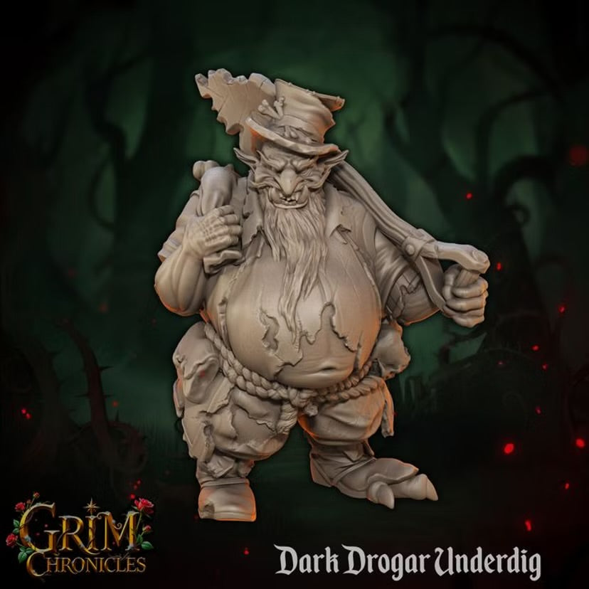 Dark Drogar Underdig - Great Grimoire - Grim Chronicles | 3D Printed miniature | Tabletop Games