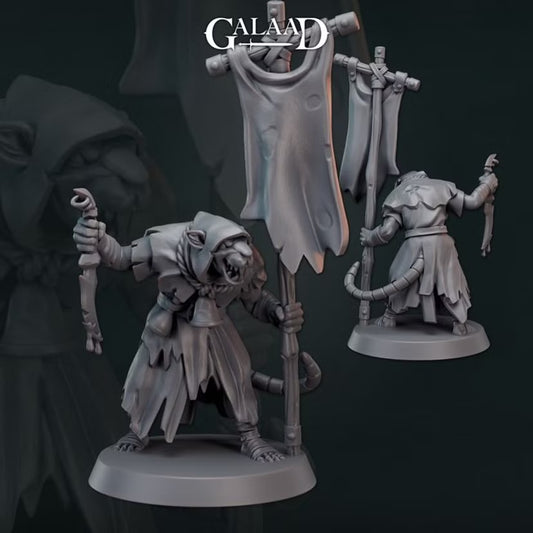 Ratfolk Dual Banner - Galaad Miniatures | Tabletop Games