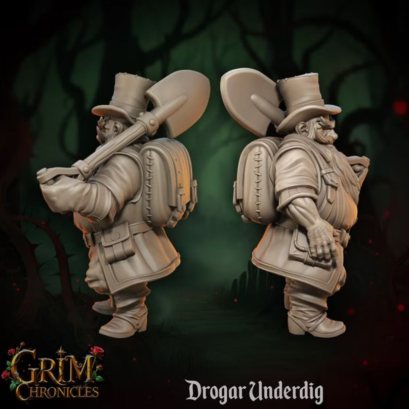 Drogar Underdig - Great Grimoire - Grim Chronicles | 3D Printed miniature | Tabletop Games