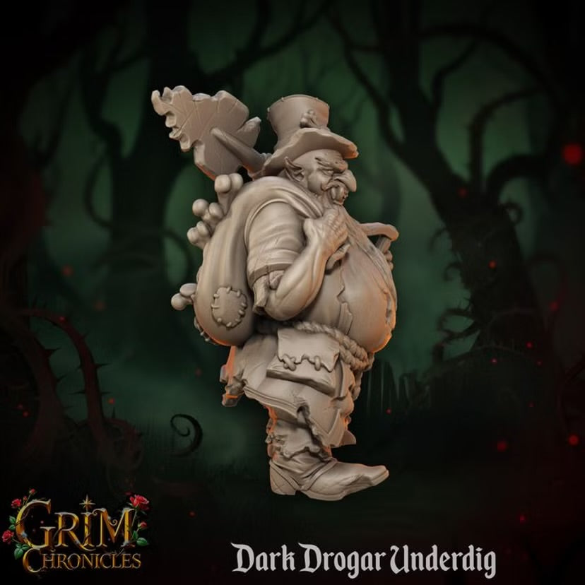 Dark Drogar Underdig - Great Grimoire - Grim Chronicles | 3D Printed miniature | Tabletop Games