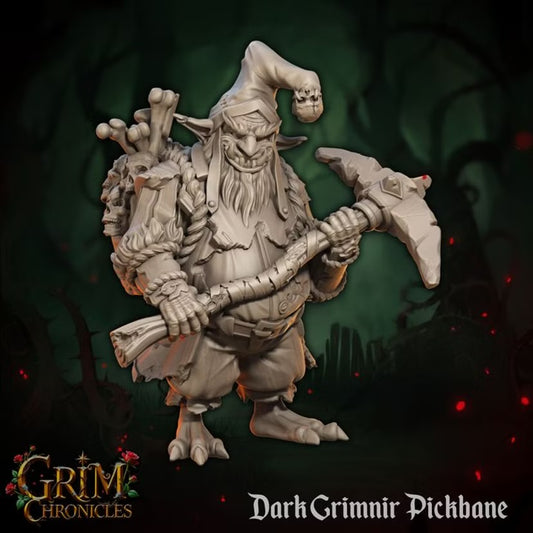 Dark Grimnir Pickbane - Great Grimoire - Grim Chronicles | 3D Printed miniature | Tabletop Games
