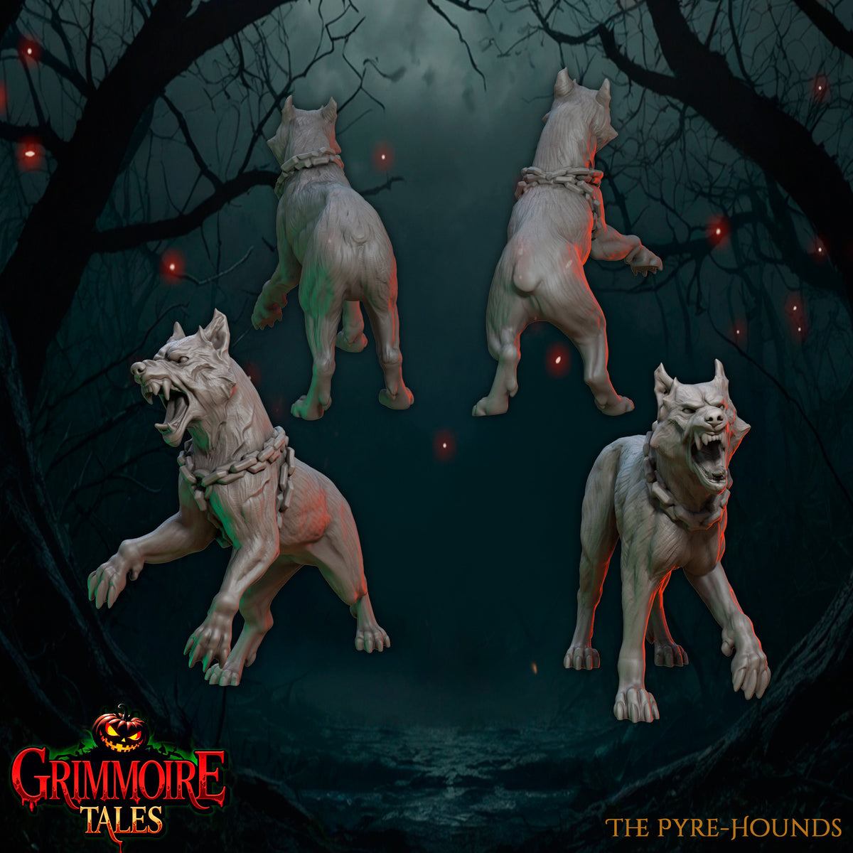 Pyre Hounds - Great Grimoire - Grimmoire Tales | 3D Printed miniatures | Tabletop Games