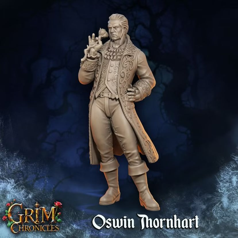 Oswin Thornhart - Great Grimoire - Grim Chronicles | 3D Printed miniature | Tabletop Games