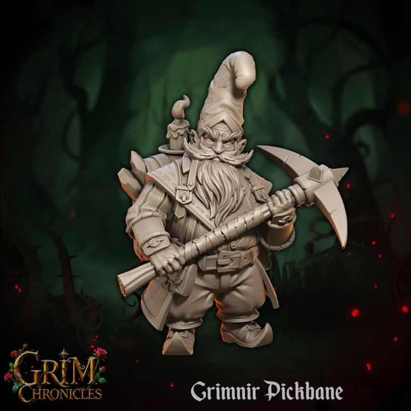 Grimnir Pickbane - Great Grimoire - Grim Chronicles | 3D Printed miniature | Tabletop Games
