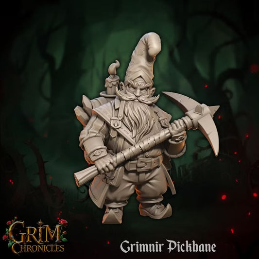 Grimnir Pickbane - Great Grimoire - Grim Chronicles | 3D Printed miniature | Tabletop Games