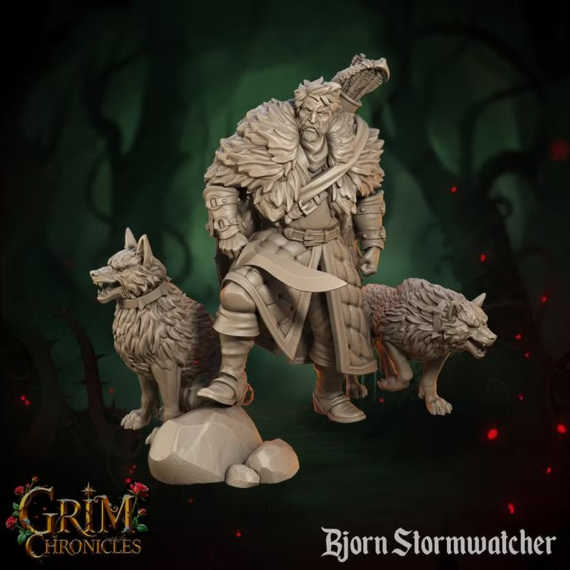 Bjorn Stormwatcher - Great Grimoire - Grim Chronicles | 3D Printed miniature | Tabletop Games