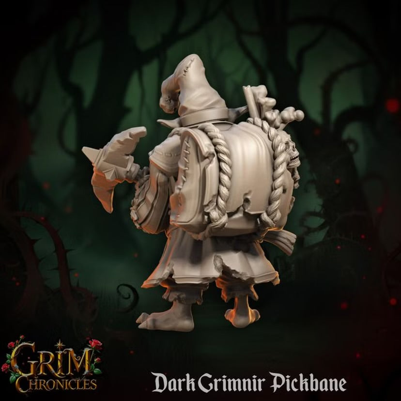 Dark Grimnir Pickbane - Great Grimoire - Grim Chronicles | 3D Printed miniature | Tabletop Games