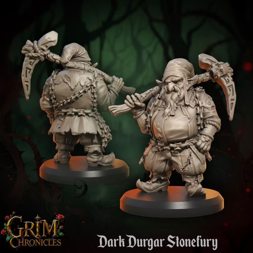 Dark Durgar Stonefury - Great Grimoire - Grim Chronicles | 3D Printed miniature | Tabletop Games