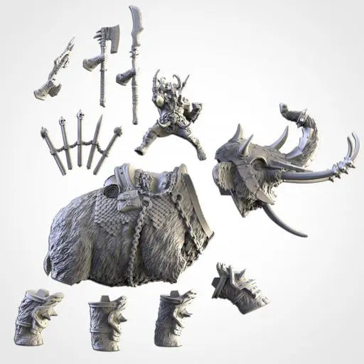 Khan On Mammoth | Txarli Factory | Northern Ogres | Tabletop Wargaming