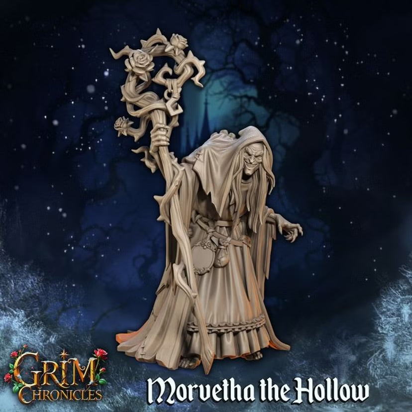 Morvetha the Hollow - Great Grimoire - Grim Chronicles | 3D Printed miniature | Tabletop Games