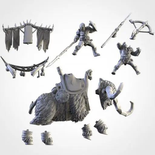Ogres On Rock Aurochs | Txarli Factory | Northern Ogres | Tabletop Wargaming