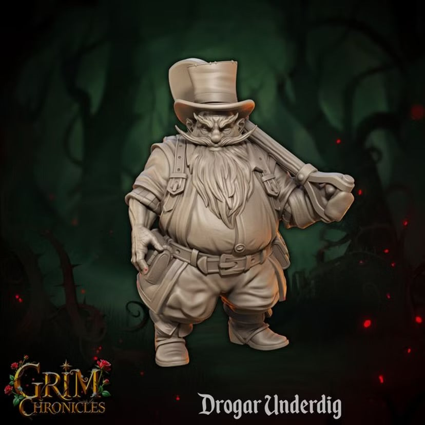 Drogar Underdig - Great Grimoire - Grim Chronicles | 3D Printed miniature | Tabletop Games