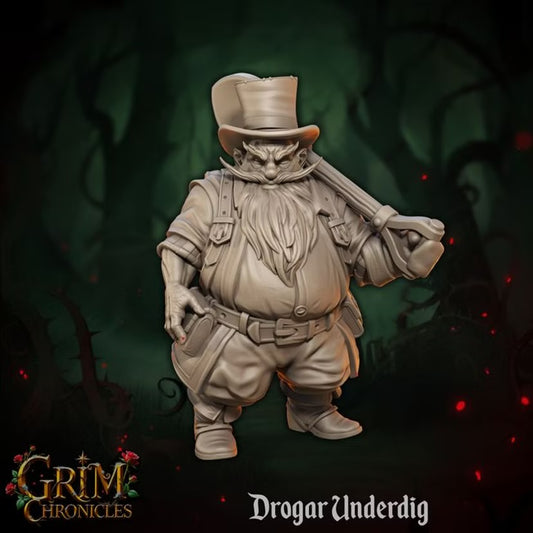 Drogar Underdig - Great Grimoire - Grim Chronicles | 3D Printed miniature | Tabletop Games