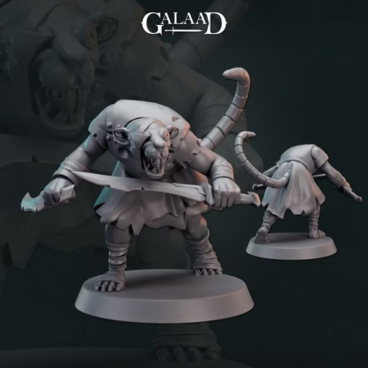 Ratfolk Dual Daggers 2 - Galaad Miniatures | Tabletop Games
