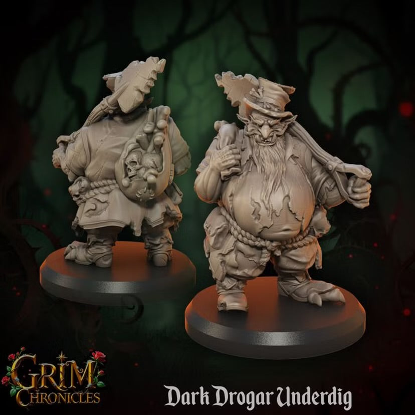 Dark Drogar Underdig - Great Grimoire - Grim Chronicles | 3D Printed miniature | Tabletop Games