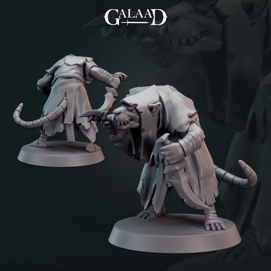 Ratfolk Dual Daggers 1 - Galaad Miniatures | Tabletop Games