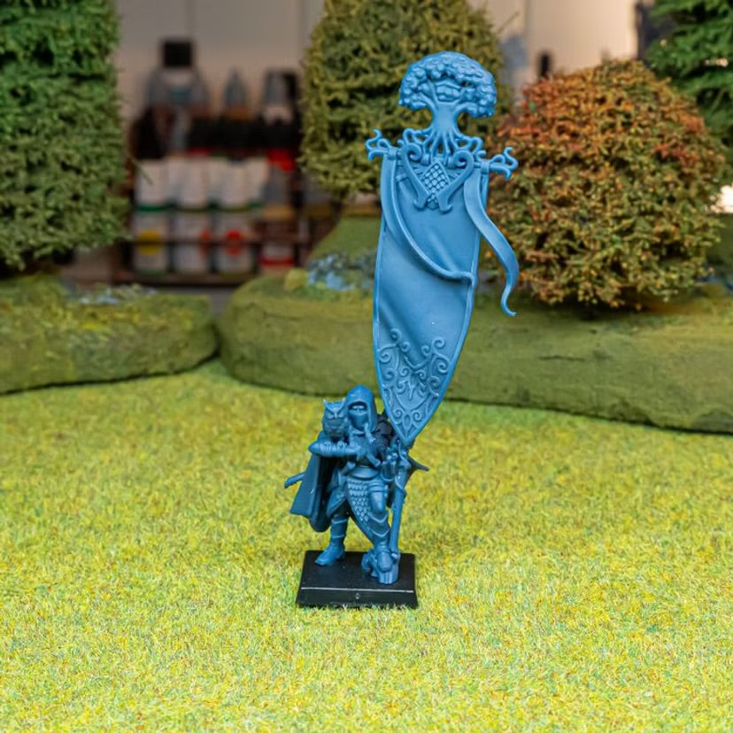 Feral Elf Battle Standard Bearer - Highlands Miniatures - Feral Elves | Tabletop Games