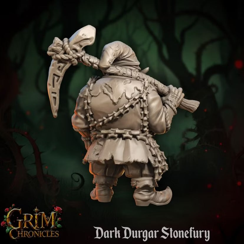 Dark Durgar Stonefury - Great Grimoire - Grim Chronicles | 3D Printed miniature | Tabletop Games