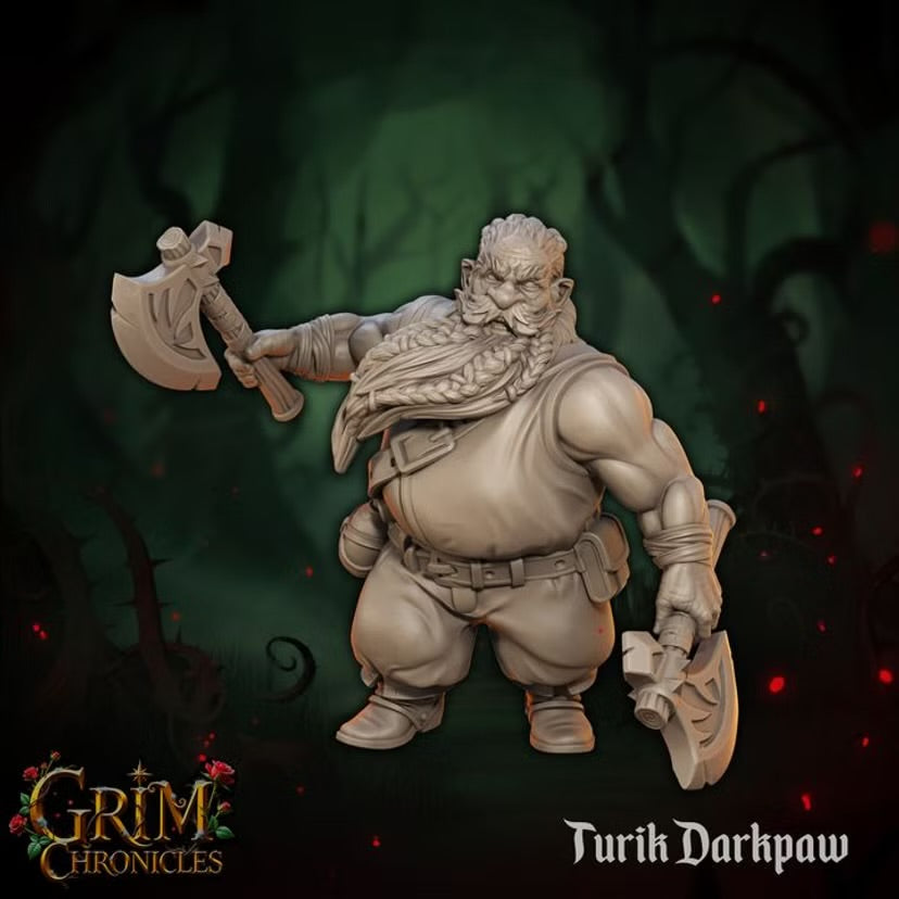 Turik Darkpaw - Great Grimoire - Grim Chronicles | 3D Printed miniature | Tabletop Games