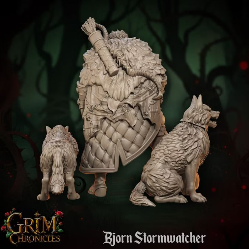 Bjorn Stormwatcher - Great Grimoire - Grim Chronicles | 3D Printed miniature | Tabletop Games