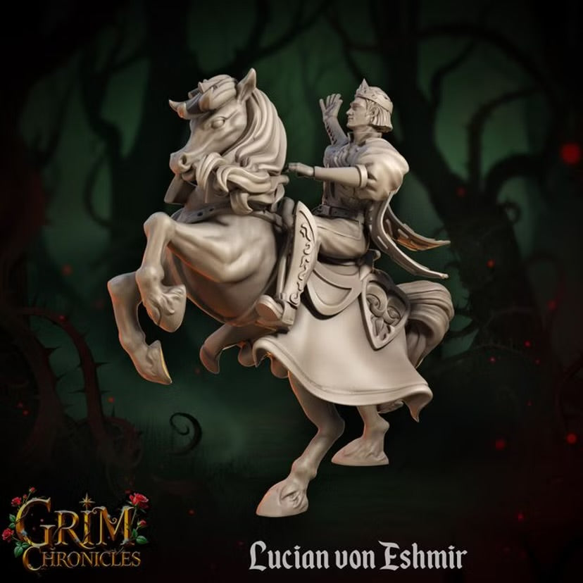 Lucian von Eshmir - Great Grimoire - Grim Chronicles | 3D Printed miniature | Tabletop Games