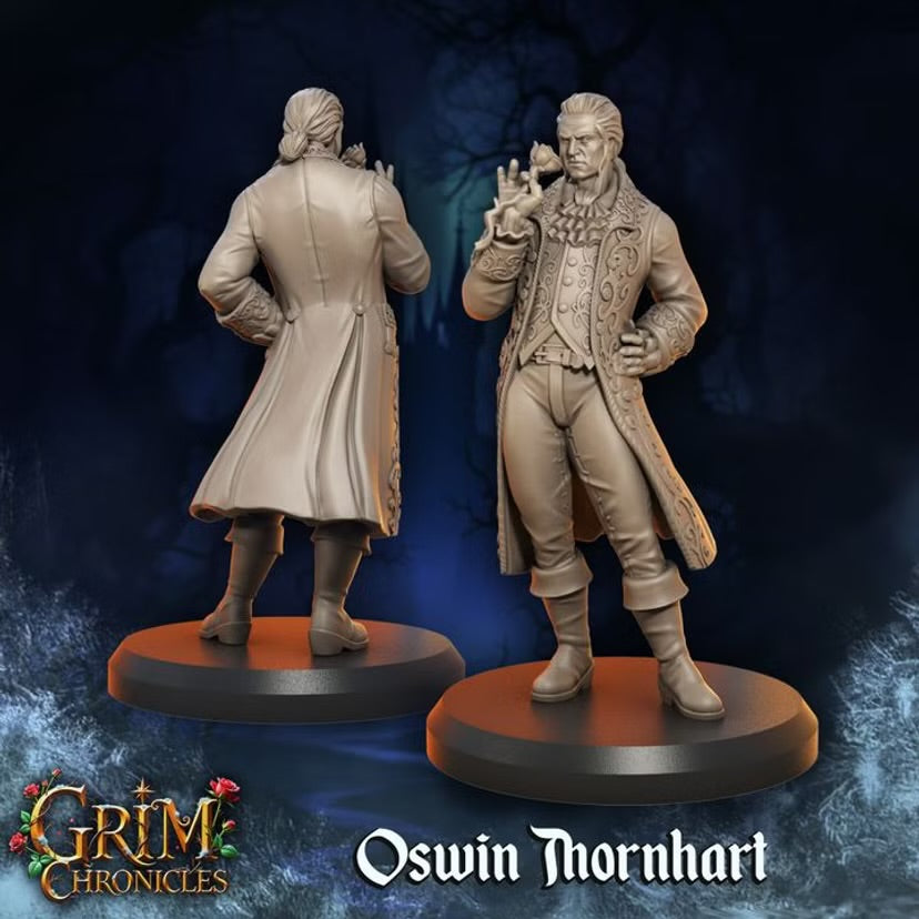Oswin Thornhart - Great Grimoire - Grim Chronicles | 3D Printed miniature | Tabletop Games