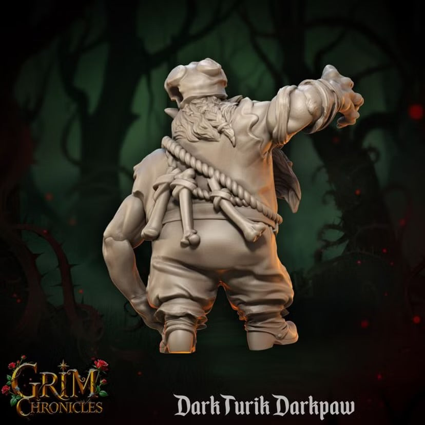 Dark Turik Darkpaw - Great Grimoire - Grim Chronicles | 3D Printed miniature | Tabletop Games