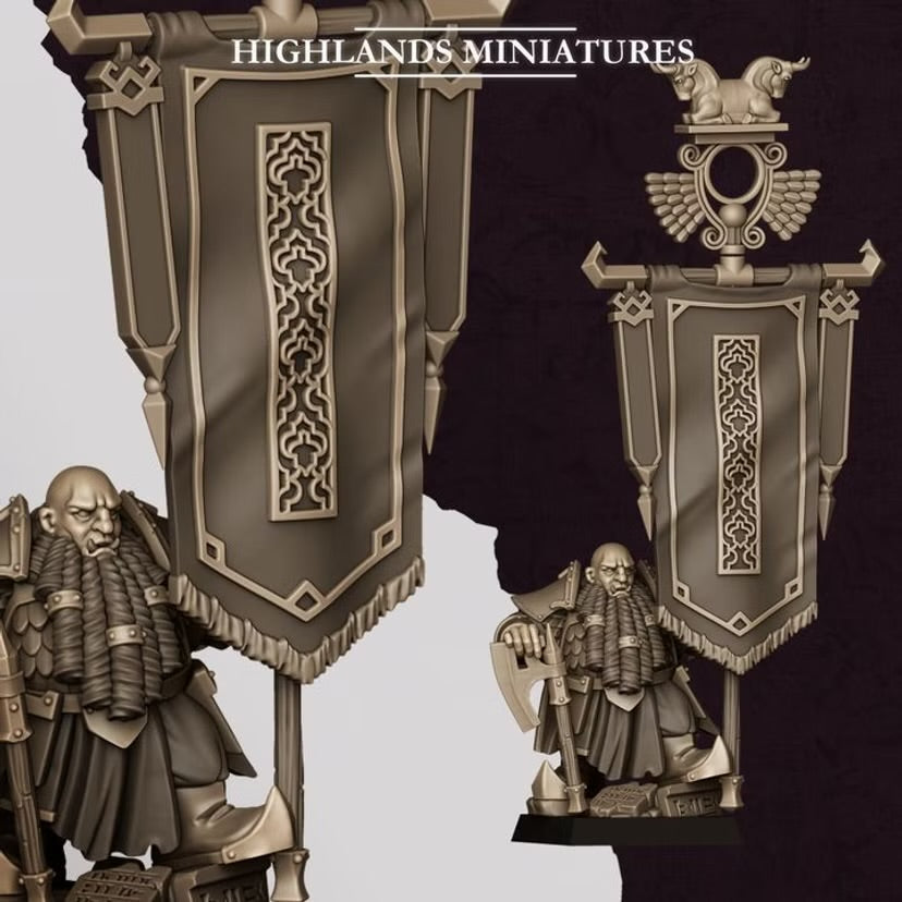 Son of Marduk Battle Standard Bearer - Highlands Miniatures - Sons of Marduk | Tabletop Games