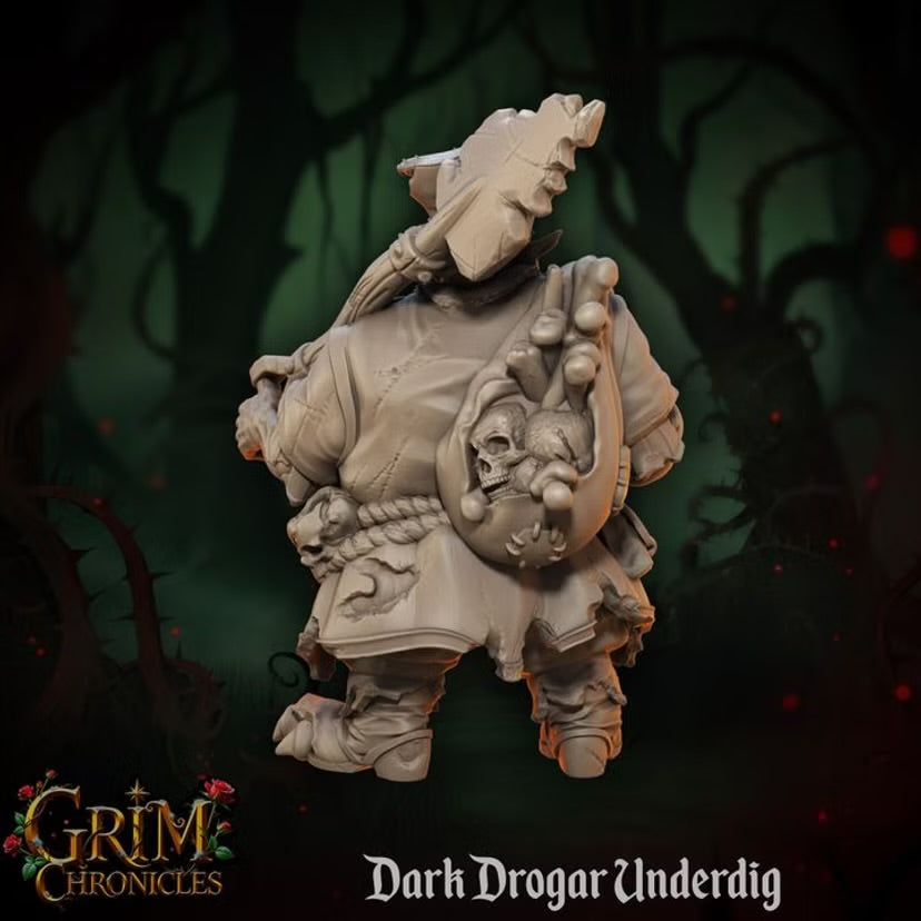 Dark Drogar Underdig - Great Grimoire - Grim Chronicles | 3D Printed miniature | Tabletop Games