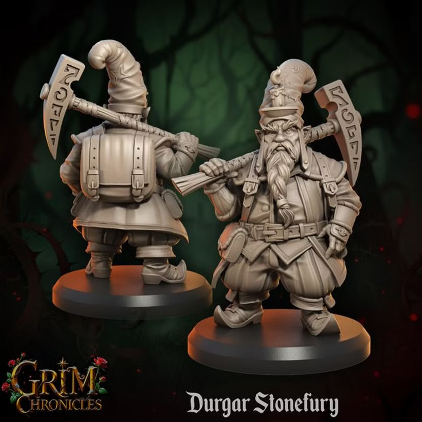 Durgar Stonefury - Great Grimoire - Grim Chronicles | 3D Printed miniature | Tabletop Games