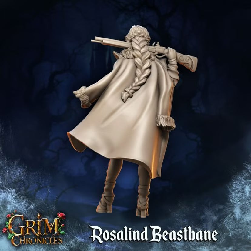 The Huntress Rosalind Beastbane - Great Grimoire - Grim Chronicles | 3D Printed miniature | Tabletop Games