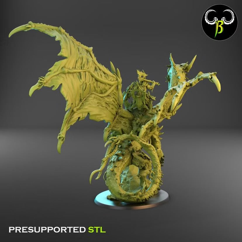 Demonic Lord on Warped Dragon - ClayBeastCreation - Dark Legions | Tabletop Games
