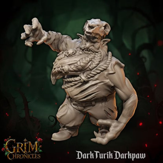 Dark Turik Darkpaw - Great Grimoire - Grim Chronicles | 3D Printed miniature | Tabletop Games
