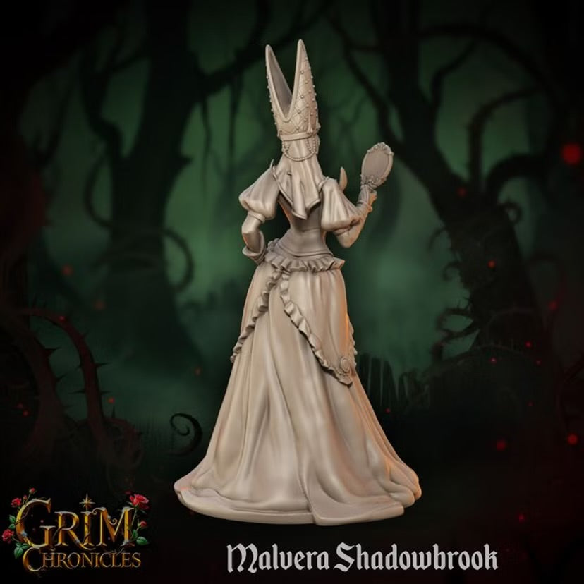 Malvera Shadowbrook - Great Grimoire - Grim Chronicles | 3D Printed miniature | Tabletop Games