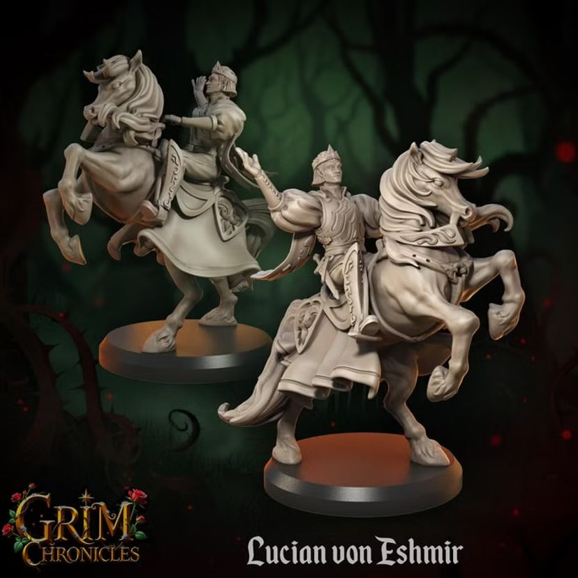 Lucian von Eshmir - Great Grimoire - Grim Chronicles | 3D Printed miniature | Tabletop Games