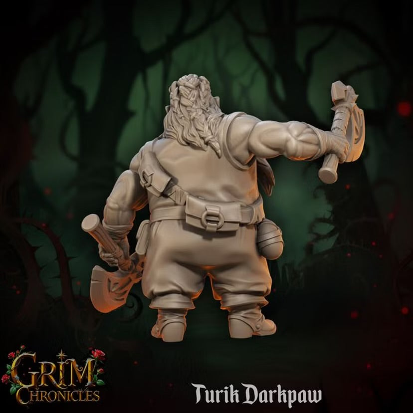 Turik Darkpaw - Great Grimoire - Grim Chronicles | 3D Printed miniature | Tabletop Games