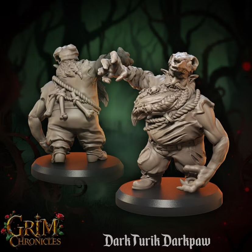 Dark Turik Darkpaw - Great Grimoire - Grim Chronicles | 3D Printed miniature | Tabletop Games