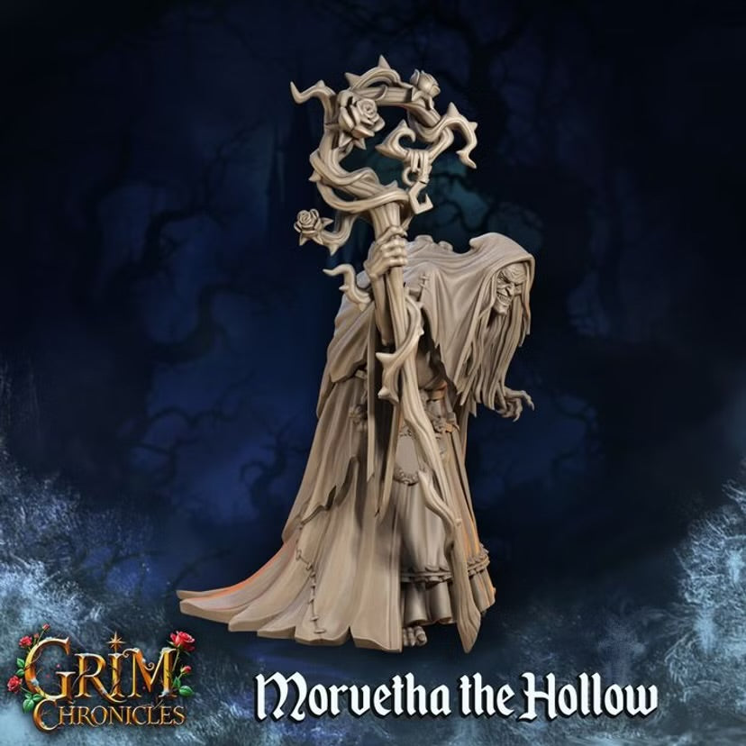 Morvetha the Hollow - Great Grimoire - Grim Chronicles | 3D Printed miniature | Tabletop Games