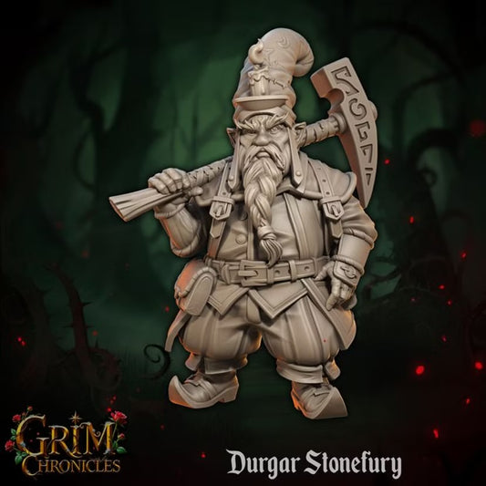 Durgar Stonefury - Great Grimoire - Grim Chronicles | 3D Printed miniature | Tabletop Games